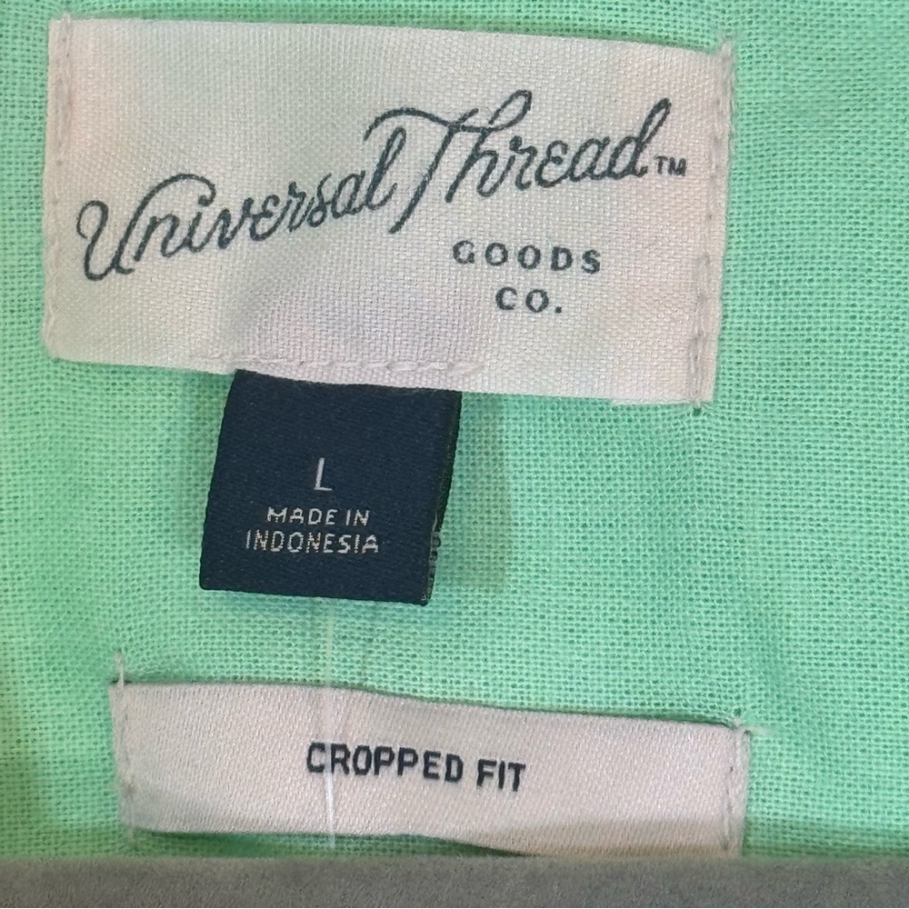 New Universal Thread Button Down Crop Top Pink/Gr… - image 15